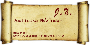 Jedlicska Nándor névjegykártya