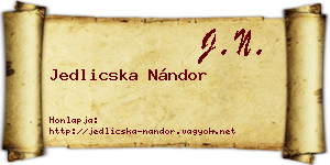 Jedlicska Nándor névjegykártya